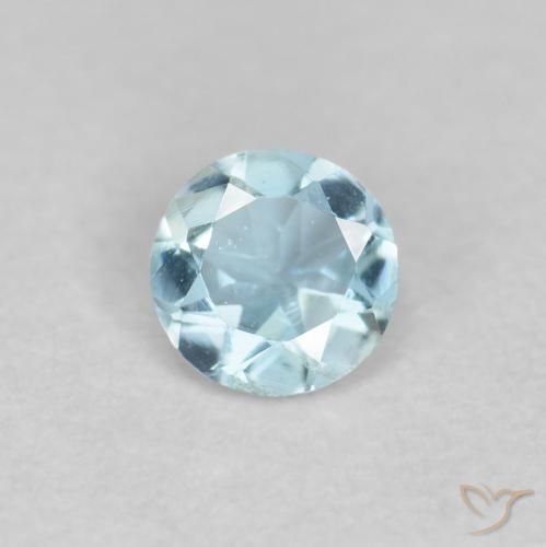 0.18ct Naturale Celeste Acquamarina, Rotondo, VVS-VS