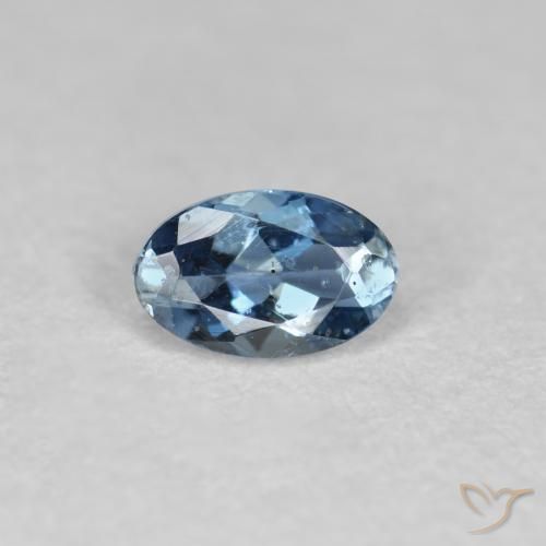 0.25ct Naturale Blu scuro Acquamarina, Ovale, VS