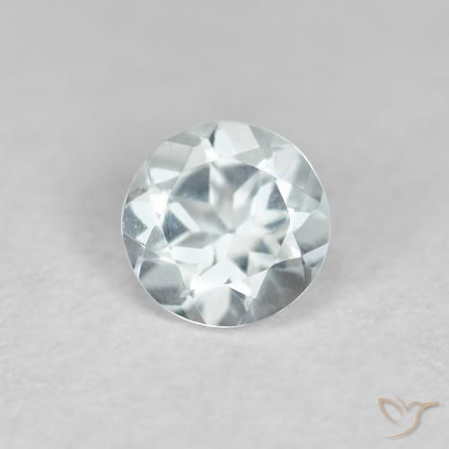 Acquamarina Blu pallido naturale da 0.41 ct, Rotondo, VVS-VS