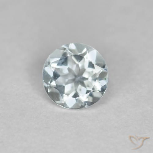 Acquamarina Blu verdastro chiaro naturale da 0.35 ct, Rotondo, VVS-VS