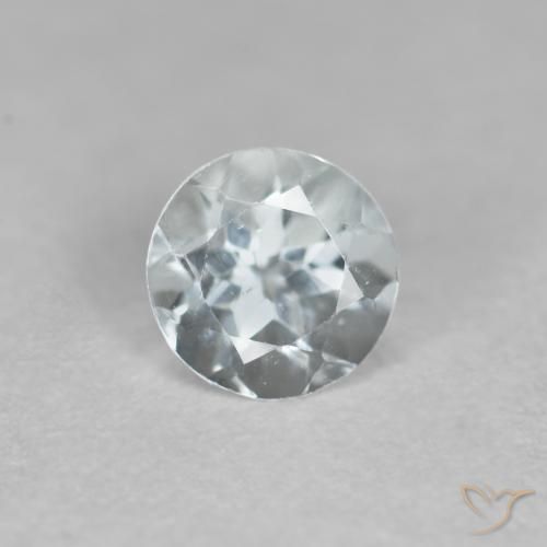 0.40ct Naturale Blu verdastro chiaro Acquamarina, Rotondo, VS