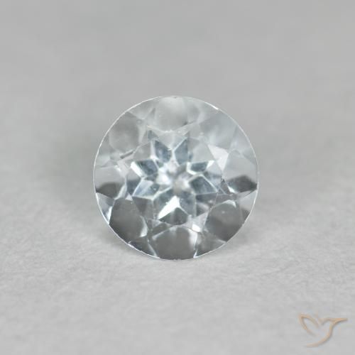 Acquamarina Blu verdastro chiaro naturale da 0.40 ct, Rotondo, VS
