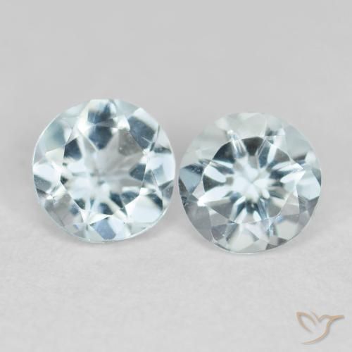 0.78ctw Naturale Celeste chiaro Acquamarina, Rotondo, VVS-VS