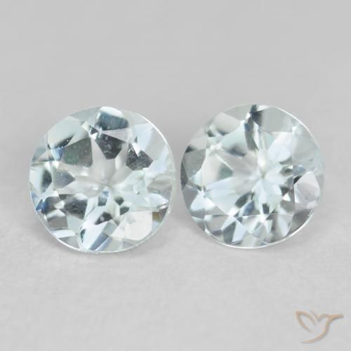 Gemme di Acquamarina Celeste chiaro naturale da 0.78 ct, Rotondo, VVS-VS