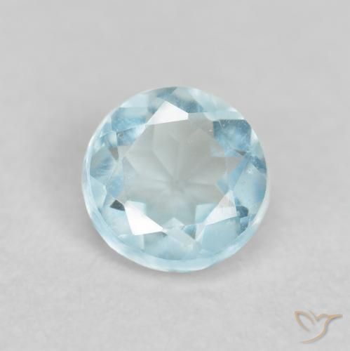 0.26ct Naturale Bambina blu Acquamarina, Rotondo, VVS