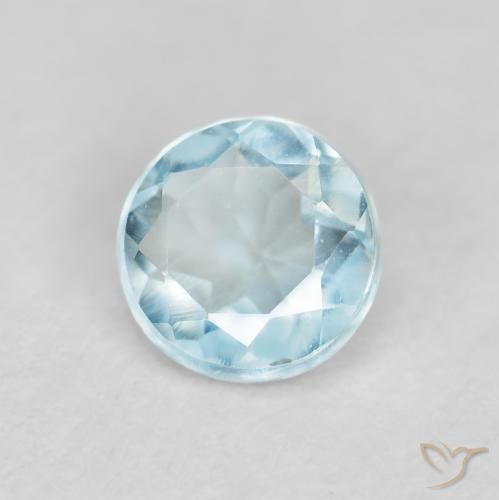 Acquamarina Bambina blu naturale da 0.26 ct, Rotondo, VVS