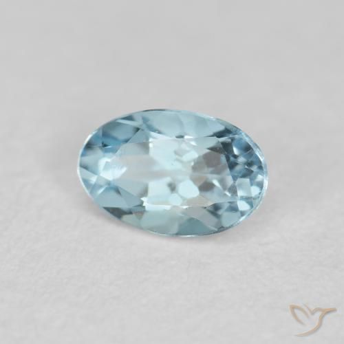 Acquamarina Blu verdastro naturale da 0.21 ct, Ovale, VVS