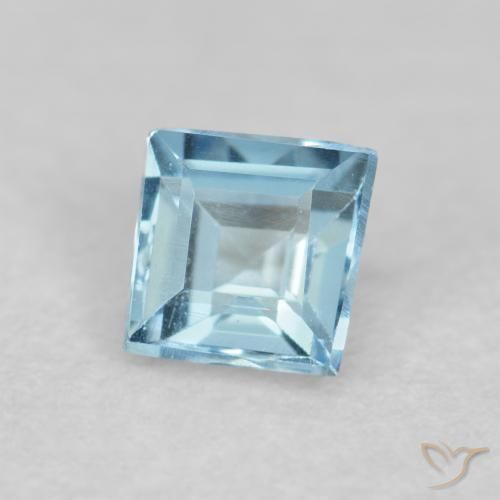 Acquamarina Azzurro acqua chiaro naturale da 0.16 ct, Quadrato, VVS-VS