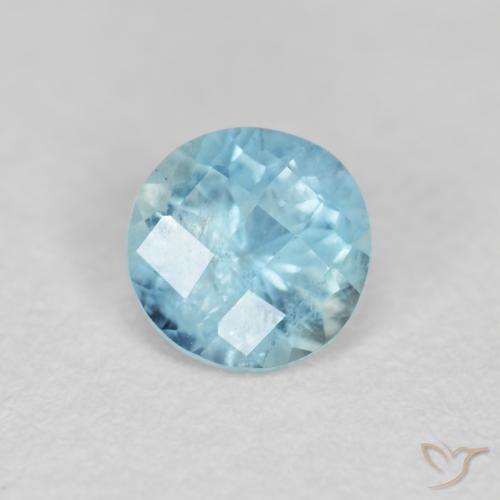 0.34ct Naturale Blu medio Acquamarina, Rotondo, VS-SI
