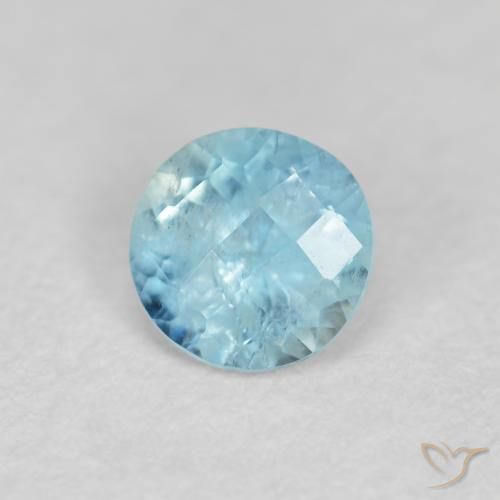 Acquamarina Blu medio naturale da 0.34 ct, Rotondo, VS-SI