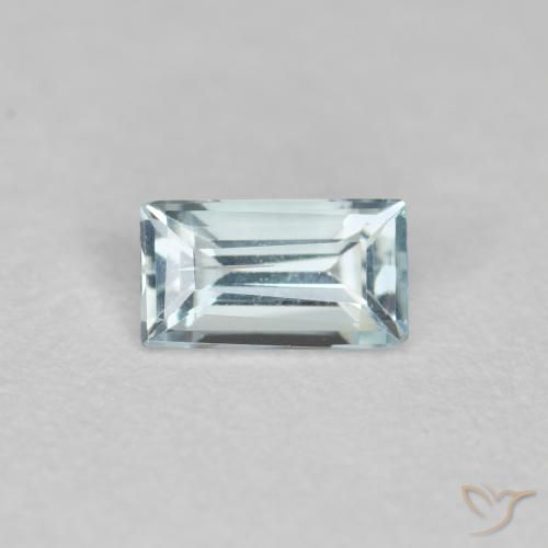 0.29ct Naturale Blu verdastro chiaro Acquamarina, Taglio a baguette, VS-SI