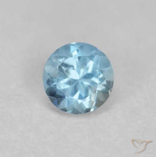 0.20ct Naturale Blu svizzero Acquamarina, Rotondo, VS-SI
