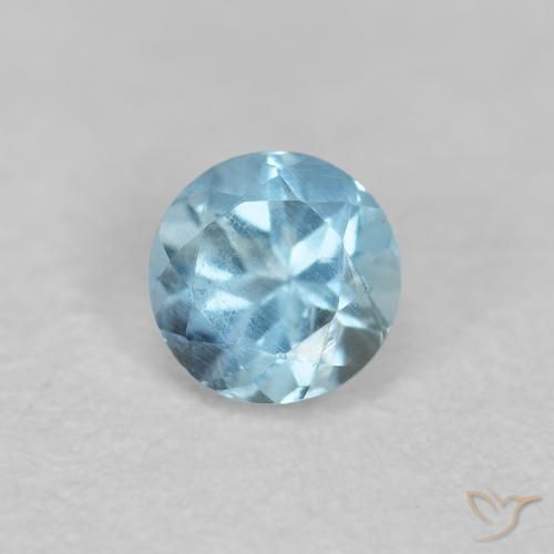 Acquamarina Blu svizzero naturale da 0.20 ct, Rotondo, VS-SI