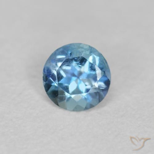 0.20ct Naturale Bambina blu Acquamarina, Rotondo, VS-SI