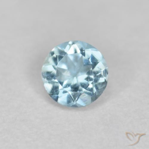 0.19ct Naturale Azzurro Maya chiaro Acquamarina, Rotondo, VS