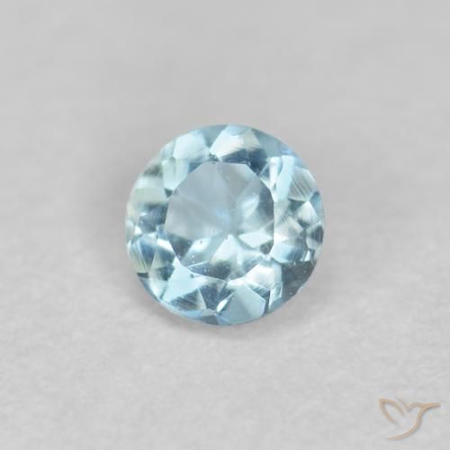Acquamarina Azzurro Maya chiaro naturale da 0.19 ct, Rotondo, VS