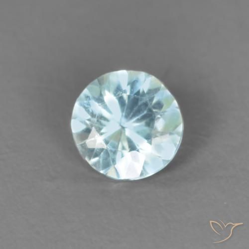 0.22ct Naturale Blu pallido Acquamarina, Rotondo, VS