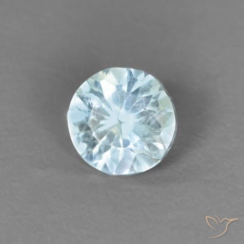 Acquamarina Blu pallido naturale da 0.22 ct, Rotondo, VS