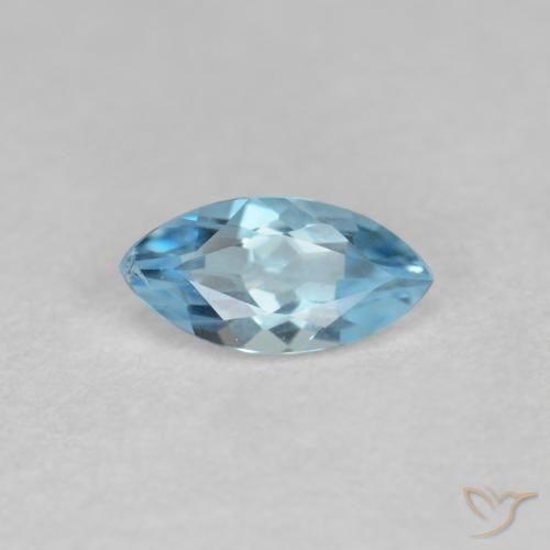 Acquamarina Celeste naturale da 0.24 ct, Taglio marquise, VS