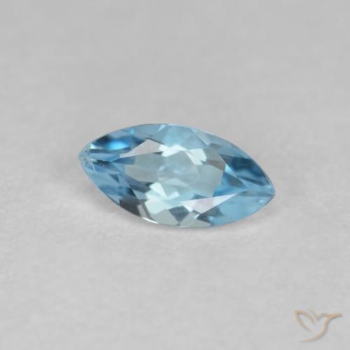 Acquamarina Celeste naturale da 0.24 ct, Taglio marquise, VS