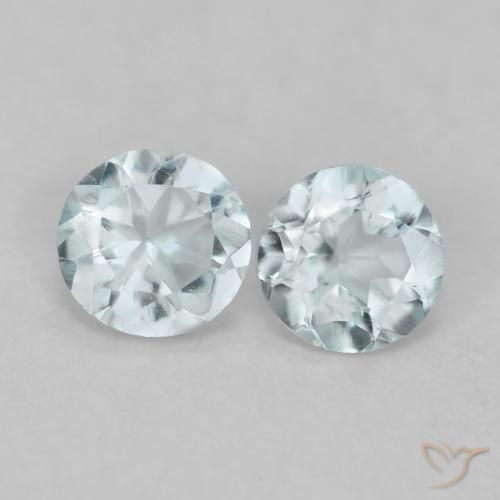 Acquamarina naturale blu da 0,23 ct, taglio rotondo, VVS-VS