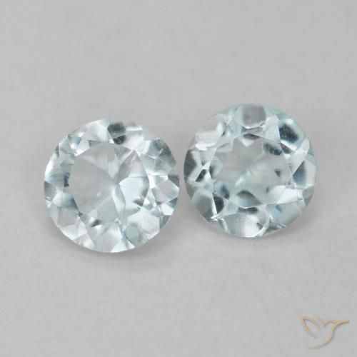 Acquamarina naturale blu da 0,23 ct, taglio rotondo, VVS-VS
