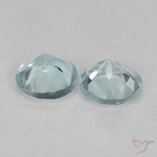 Acquamarina naturale blu da 0,23 ct, taglio rotondo, VVS-VS