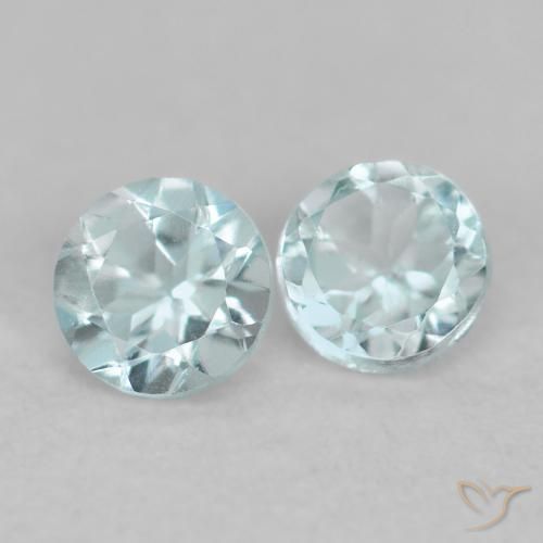 Gemme di Acquamarina Azzurro naturale da 0.17 ct, Rotondo, VS