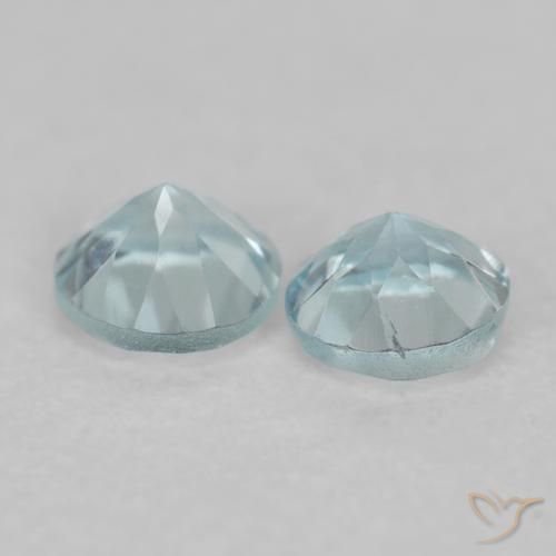 Gemme di Acquamarina Azzurro naturale da 0.17 ct, Rotondo, VS