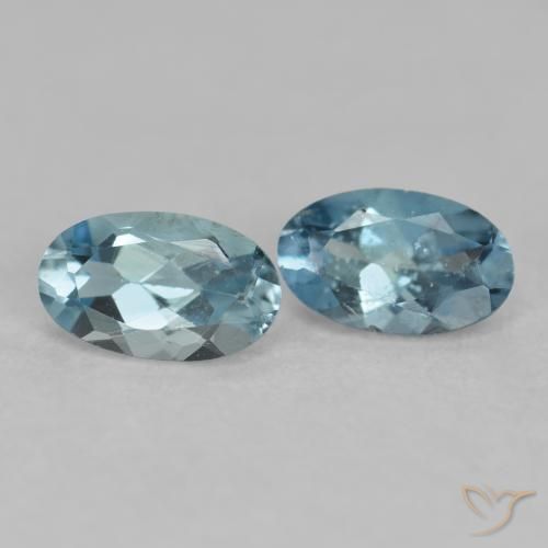 Gemme di Acquamarina Celeste chiaro naturale da 0.49 ct, Ovale, VS