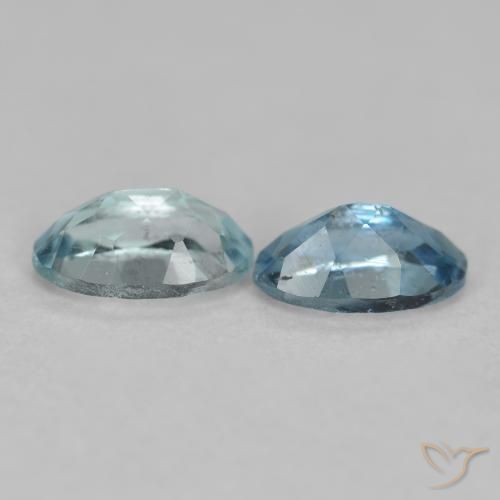 Gemme di Acquamarina Celeste chiaro naturale da 0.49 ct, Ovale, VS
