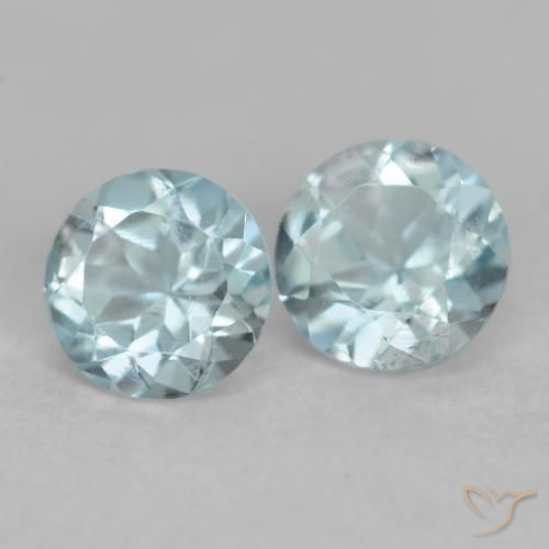 Gemme di Acquamarina Azzurro acqua chiaro naturale da 0.48 ct, Rotondo, VS