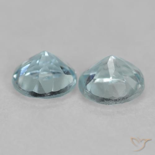 Gemme di Acquamarina Azzurro acqua chiaro naturale da 0.48 ct, Rotondo, VS