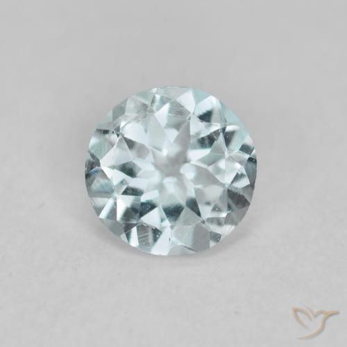 Acquamarina Azzurro acqua chiaro naturale da 0.36 ct, Rotondo, VVS-VS