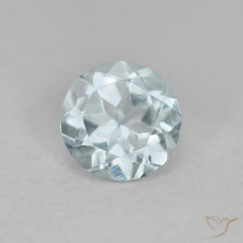 0.43ct Naturale Azzurro cielo chiaro Acquamarina, Rotondo, VVS-VS