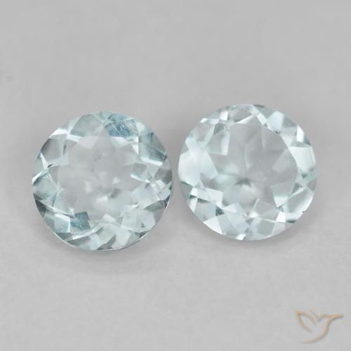 Gemme di Acquamarina Celeste chiaro naturale da 0.71 ct, Rotondo, VS