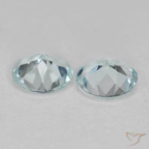 Gemme di Acquamarina Celeste chiaro naturale da 0.66 ct, Rotondo, VVS-VS