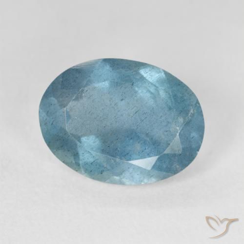 Acquamarina Blu verdastro chiaro naturale da 4.03 ct, Ovale, VS-SI