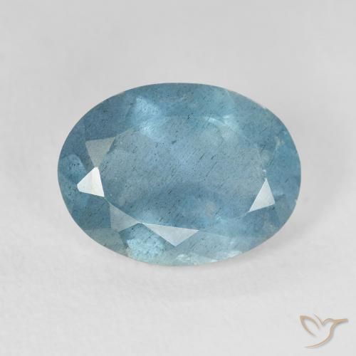 Acquamarina Blu verdastro chiaro naturale da 4.03 ct, Ovale, VS-SI