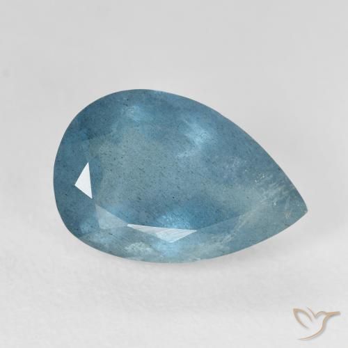 6.37ct Naturale Verde bluastro Acquamarina, Forma a pera, VS-SI