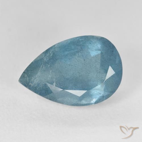Acquamarina Verde bluastro naturale da 6.37 ct, Forma a pera, VS-SI