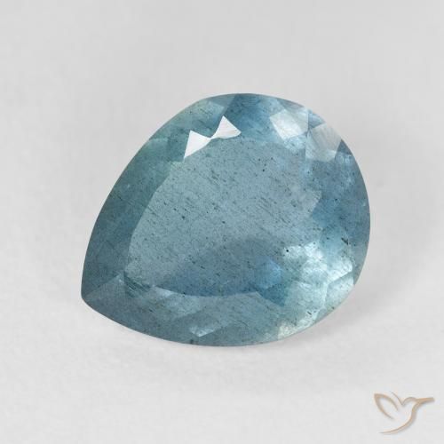 3.54ct Naturale Verde bluastro chiaro Acquamarina, Forma a pera, VS-SI