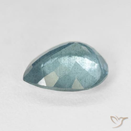 Acquamarina Verde bluastro chiaro naturale da 3.54 ct, Forma a pera, VS-SI