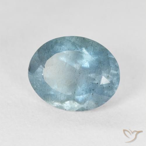 Acquamarina Light Bluish Turquoise naturale da 2.51 ct, Ovale, VS-SI