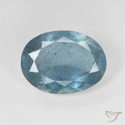 5.15ct Naturale Verde bluastro chiaro Acquamarina, Ovale, VS-SI