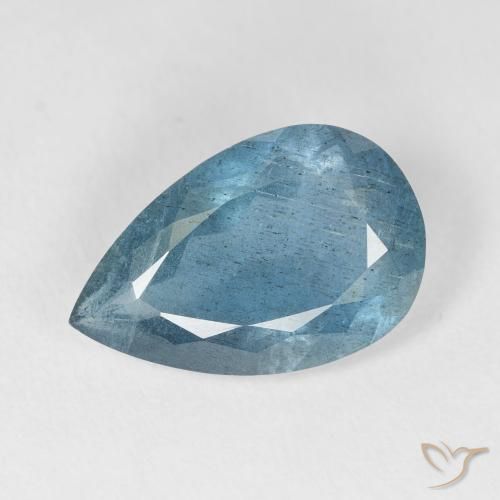 Acquamarina naturale blu da 5,21 ct, taglio a pera, VS-SI