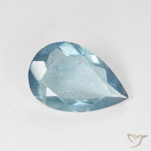 Acquamarina Azzurro acqua chiaro naturale da 3.54 ct, Forma a pera, VS-SI