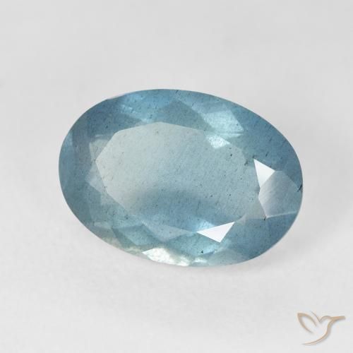 Acquamarina Blu verdastro chiaro naturale da 5.24 ct, Ovale, VS-SI