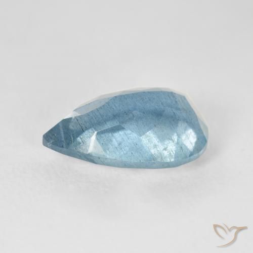Acquamarina Blu verdastro chiaro naturale da 3.48 ct, Forma a pera, VS-SI