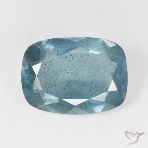Acquamarina naturale turchese da 5,26 ct, taglio a cuscino, VS-SI